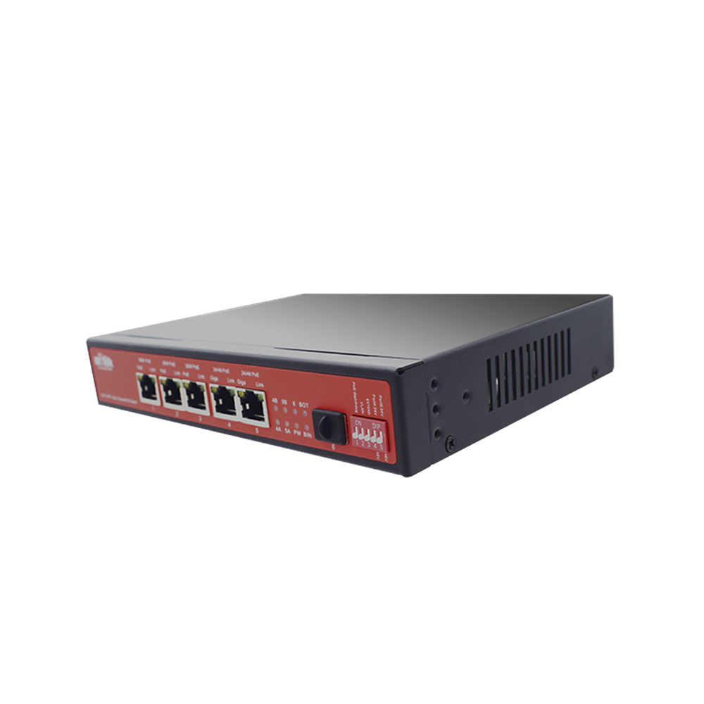 Controlador Solar de 15A con Switch PoE / 1 Puerto Gigabit PoE 802.3 bt / 2 Puertos PoE 802.3 af/at / 2 Puertos PoE Pasivo 24/48 Vcc / 1 Puerto SFP / No administrable