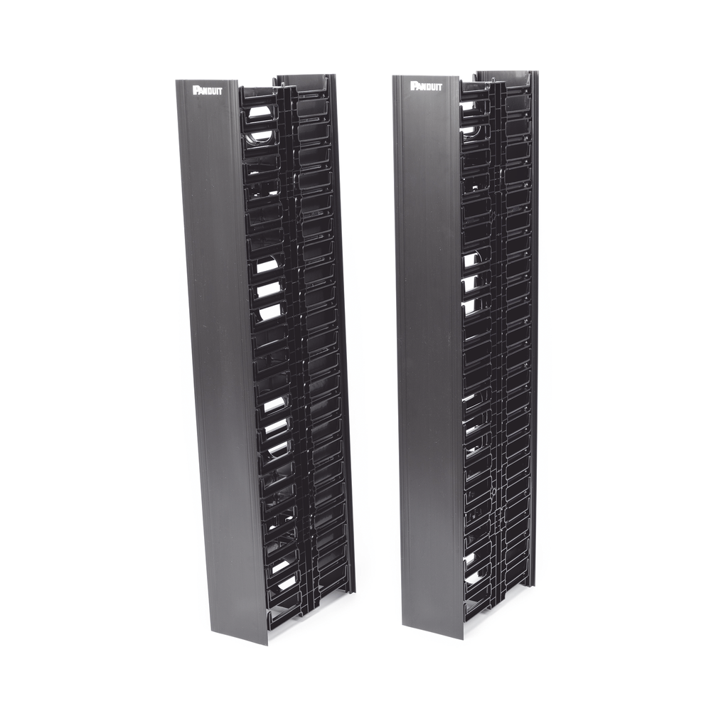 Organizador Vertical NetRunner, Sencillo (Solo Frontal), Para Rack Abierto de 45 Unidades, 4.9in de Ancho, Color Negro - Imagen 4
