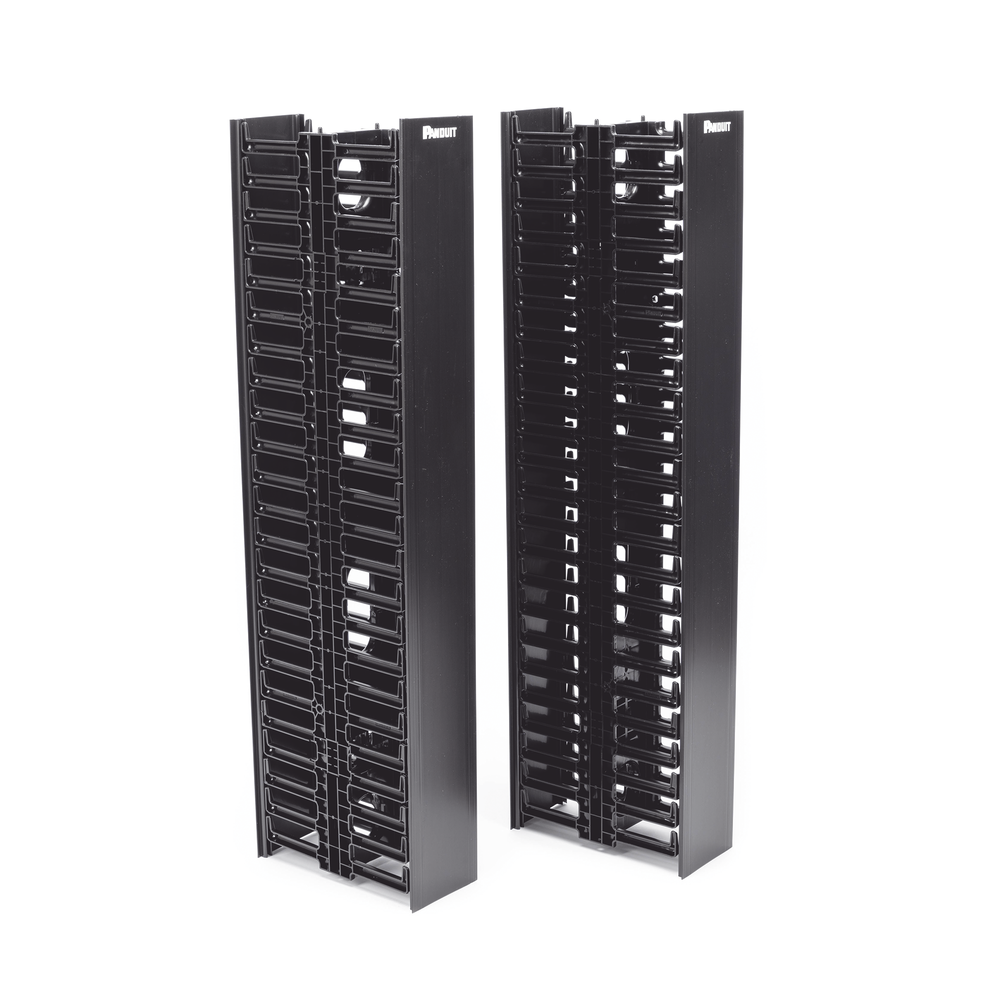 Organizador Vertical NetRunner, Sencillo (Solo Frontal), Para Rack Abierto de 45 Unidades, 4.9in de Ancho, Color Negro - Imagen 3