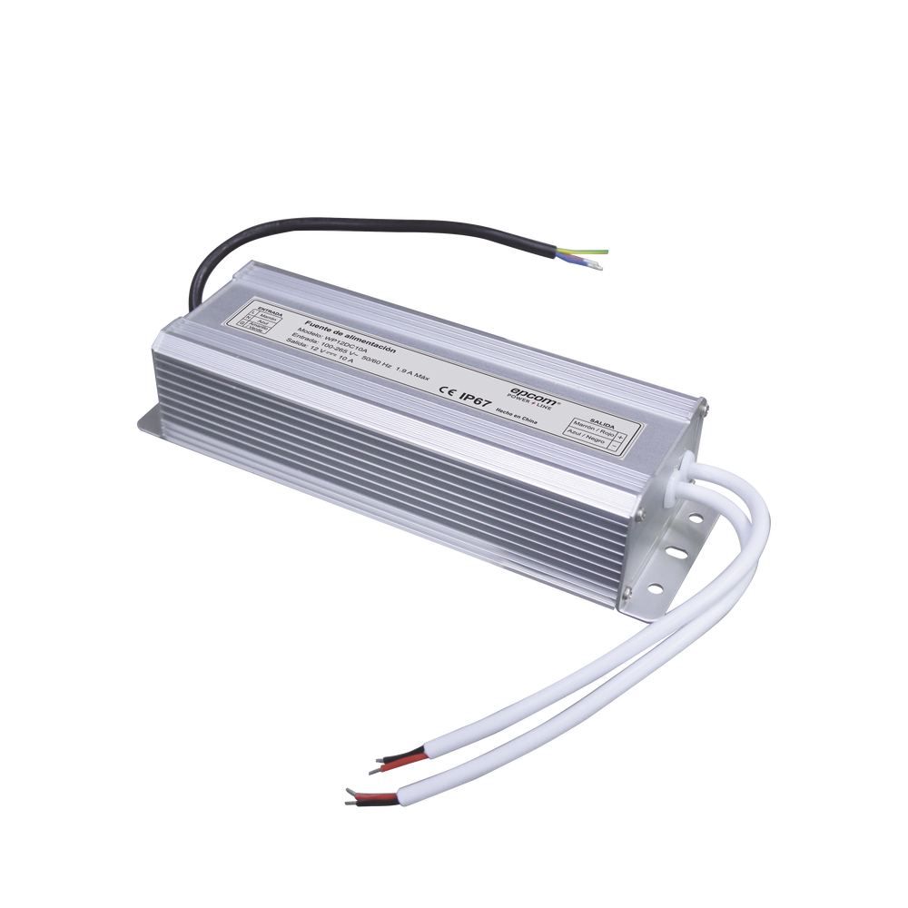 Fuente 12 V / 10 Amperes | Waterproof | Intemperie grado IP67