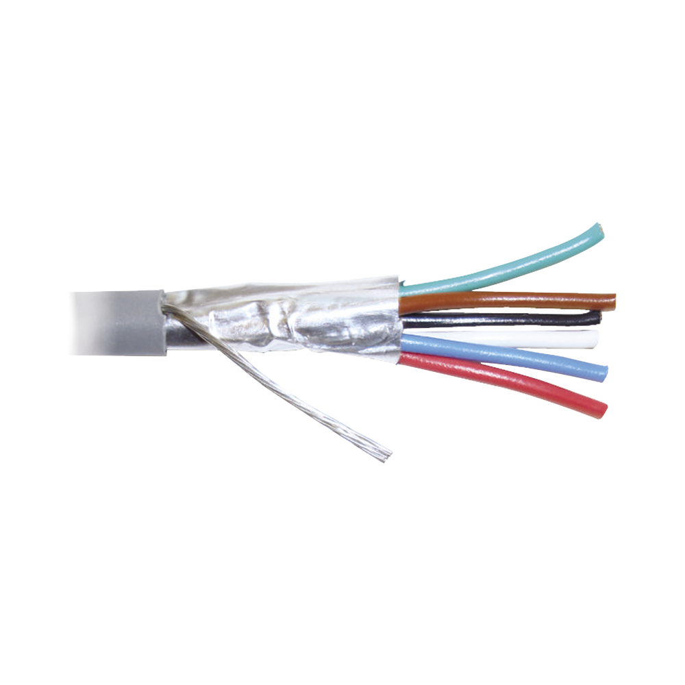 Bobina de 305 Metros (1000 Pies) de Cable 8 Conductores, 22 AWG, Tipo CMR, de Color Gris para Aplicaciones en Alarmas de Intrusión /Control de Acceso/Interfonos y TV Porteros/Automatización/Audio y Voceo.