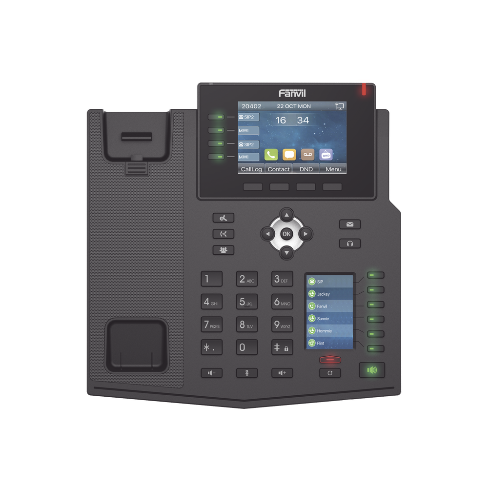 Teléfono IP Empresarial con Estándares Europeos, 16 líneas SIP con pantalla LCD a color 3.5", 30 teclas DSS/BLF, puertos Gigabit, IPv6, Opus y conferencia de 3 vías, PoE/DC - Imagen 4