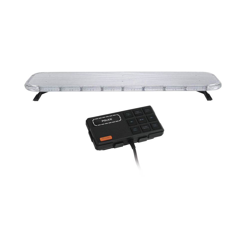 Barra de luces LED de 46" Rojo/Azul/Ambar , De 132 LEDs, Controlador Incluido, Ideal para Equipar Unidades de Seguridad Publica