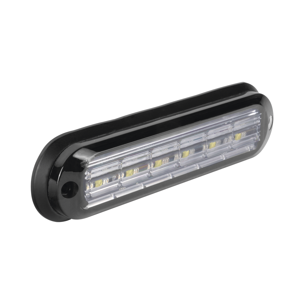 Luz Auxiliar Ultra Brillante IP67 de 6 LEDs, Color Ambar/Claro, con mica transparente y bisel negro - Imagen 3