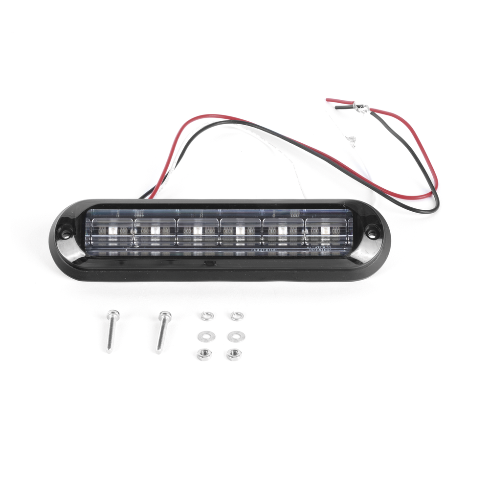 Luz Auxiliar Ultra Brillante IP67 de 6 LEDs, Color Rojo, con mica transparente y bisel negro - Imagen 5