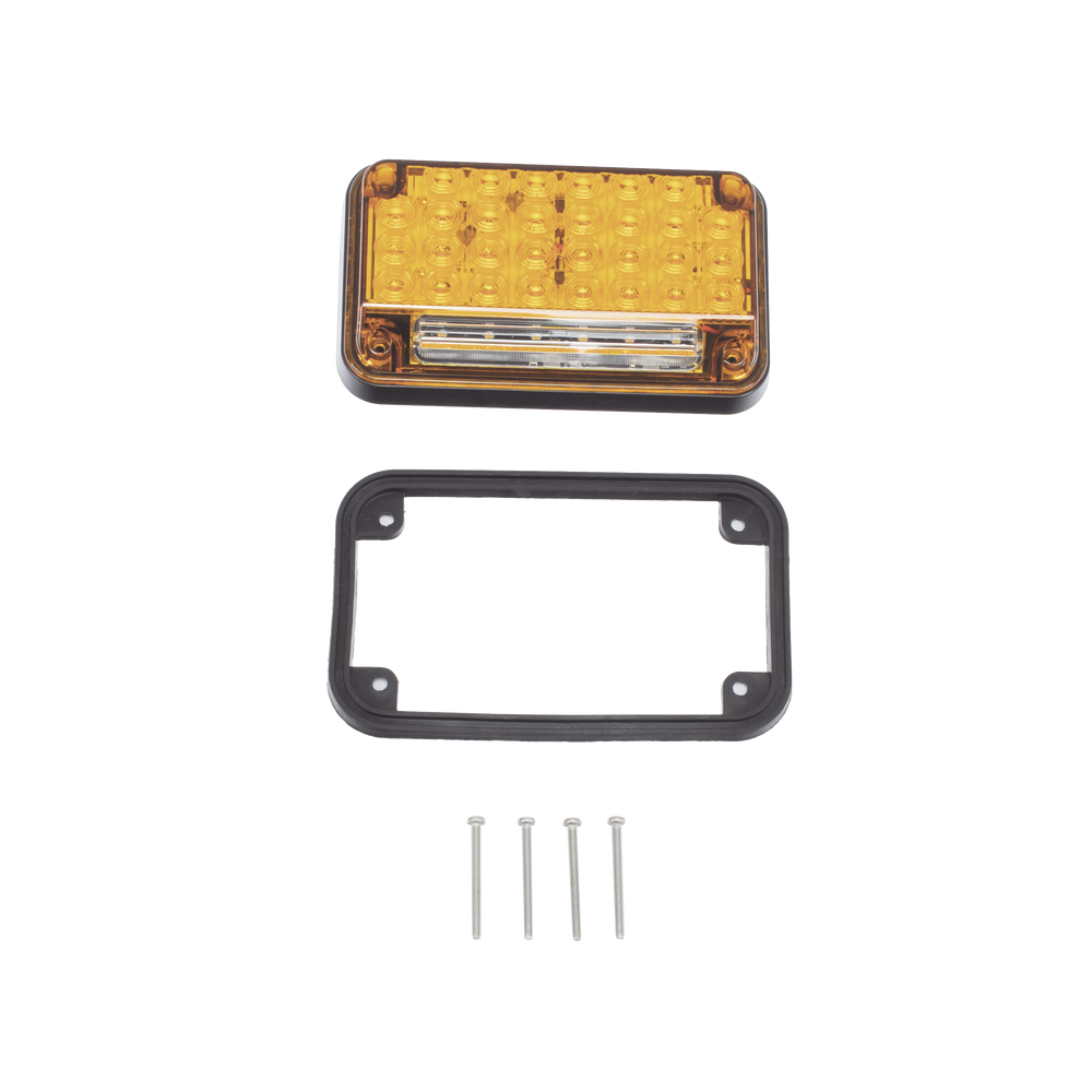 Luz de Advertencia de 7X4", Color Ambar, Con Luz de Trabajo, Ideal para Ambulancias - Imagen 5