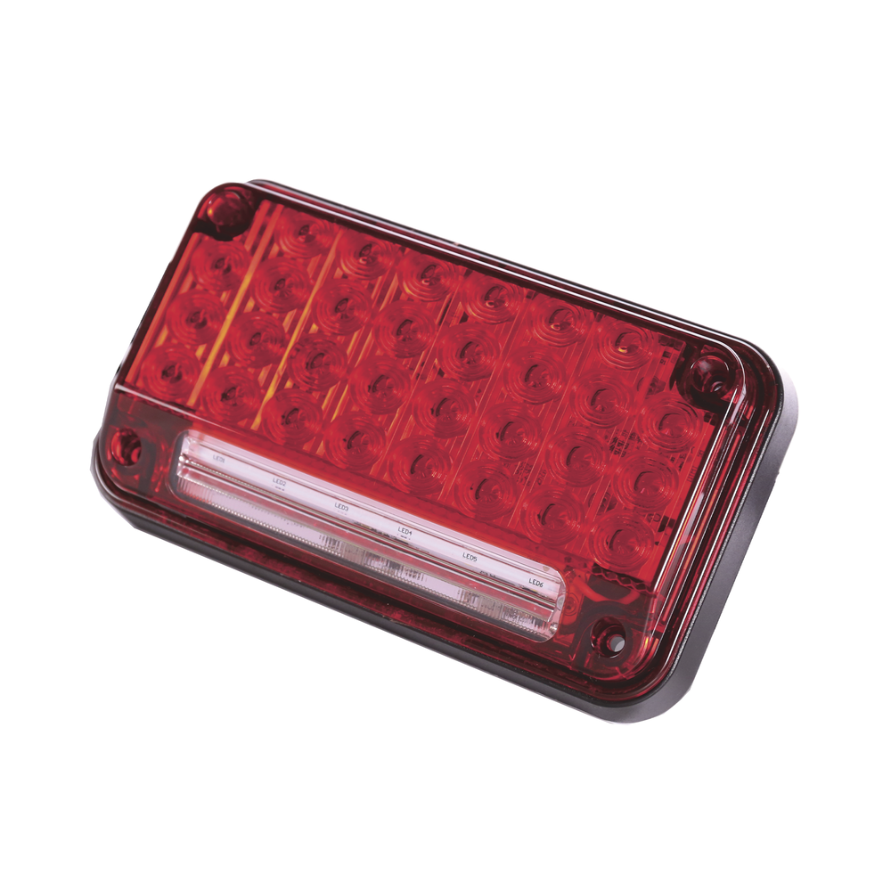 Luz de Advertencia de 7X4", Color Rojo, Con Luz de Trabajo, Ideal para Ambulancias - Imagen 3