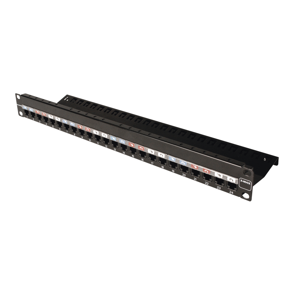 Patch Panel Z-Max, de 24 Puertos, Modular (Vacío), Plano, 1UR
