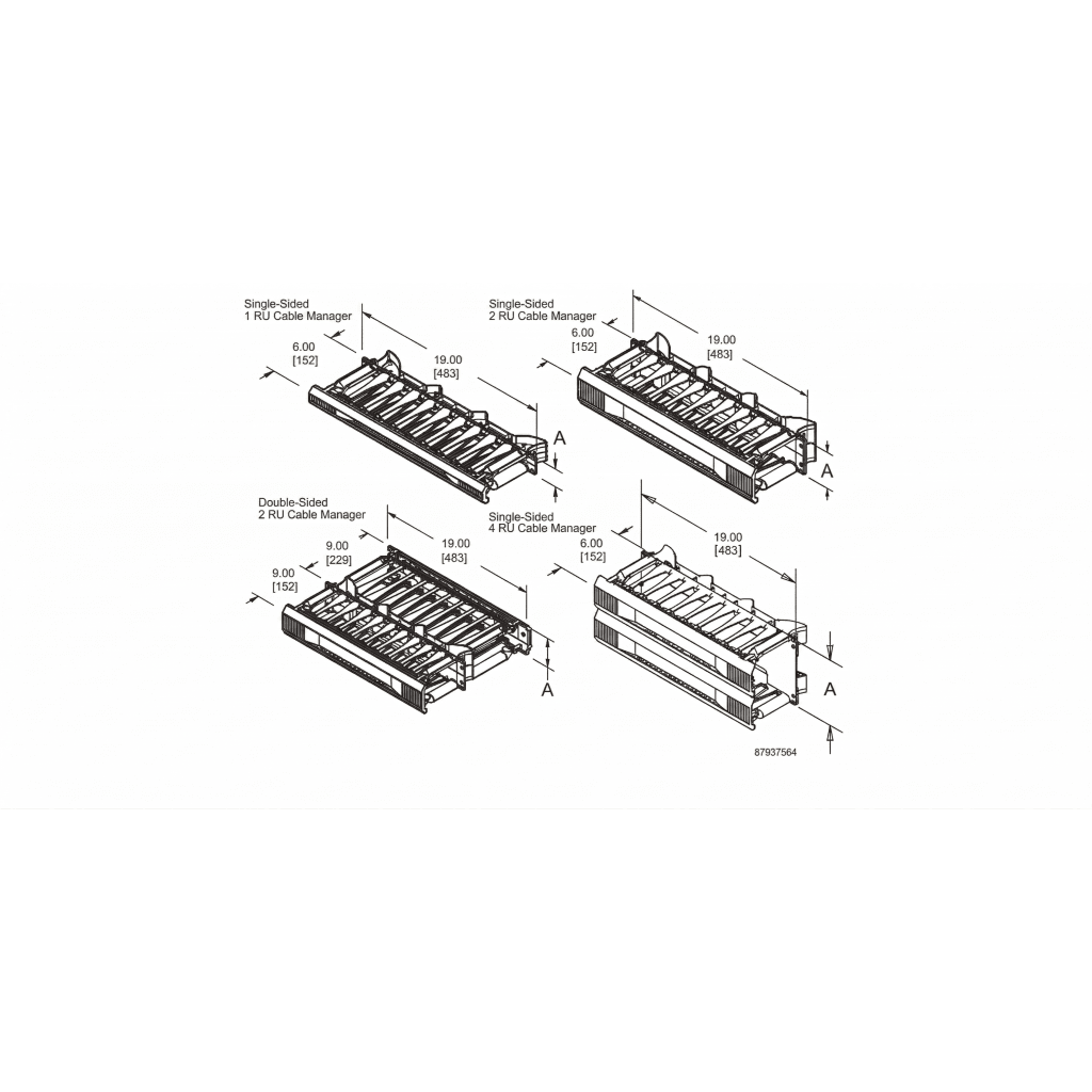 Organizador de Cables Horizontal CableTek, Doble (Frontal y Posterior), Para Rack de 19in, 2 UR - Imagen 3
