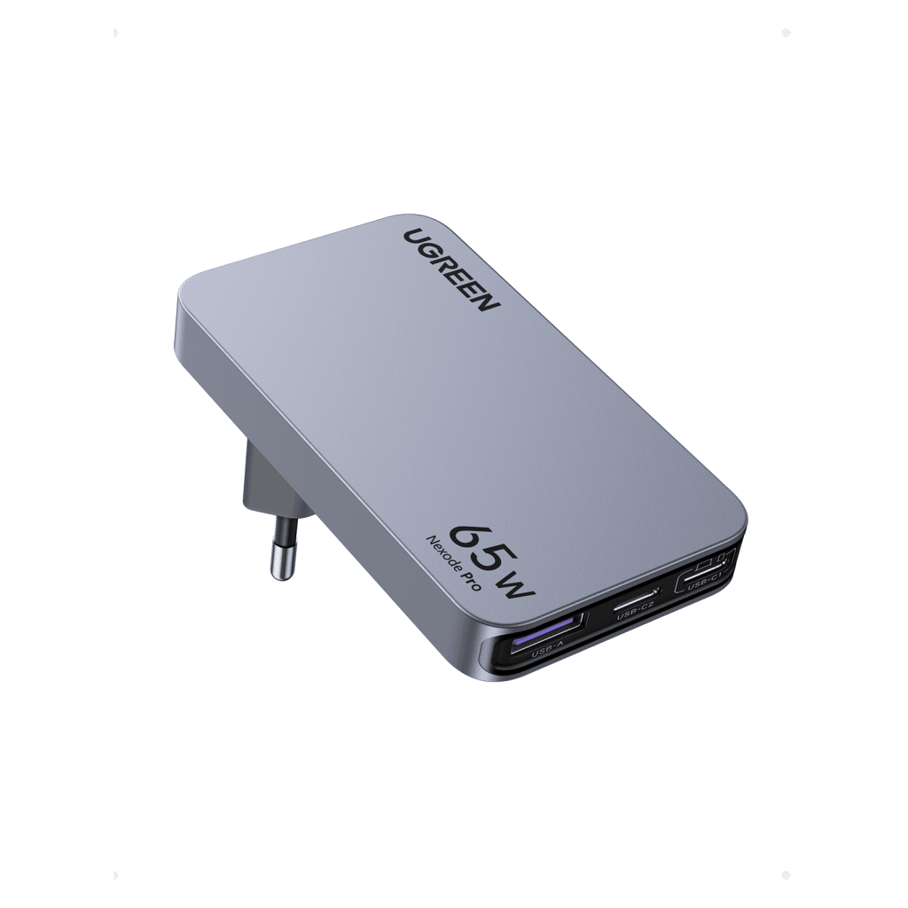 Cargador Rápido GaN 65W UGREEN / 2 Puertos USB-C + 1 Puerto USB-A / Tecnología GaN / Carga Rápida PPS PD 3.0 QC 4.0 / Compatibilidad Universal 100-240V / Diseño Compacto - Imagen 3