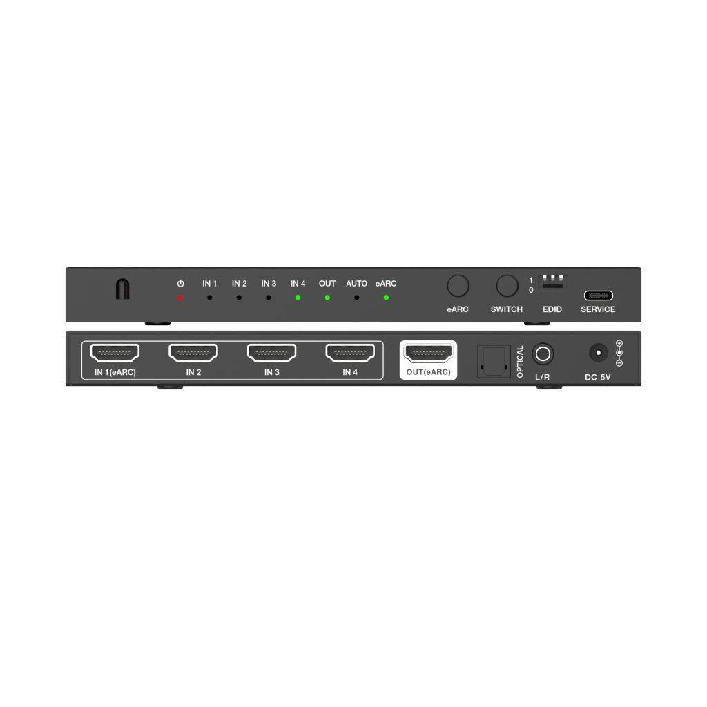 Switch HDMI 4x1 | 8K@60Hz 4:2:0 | 48 Gbps | ARC/eARC | Extracción de Audio | Gestión EDID | Control CEC - Imagen 4