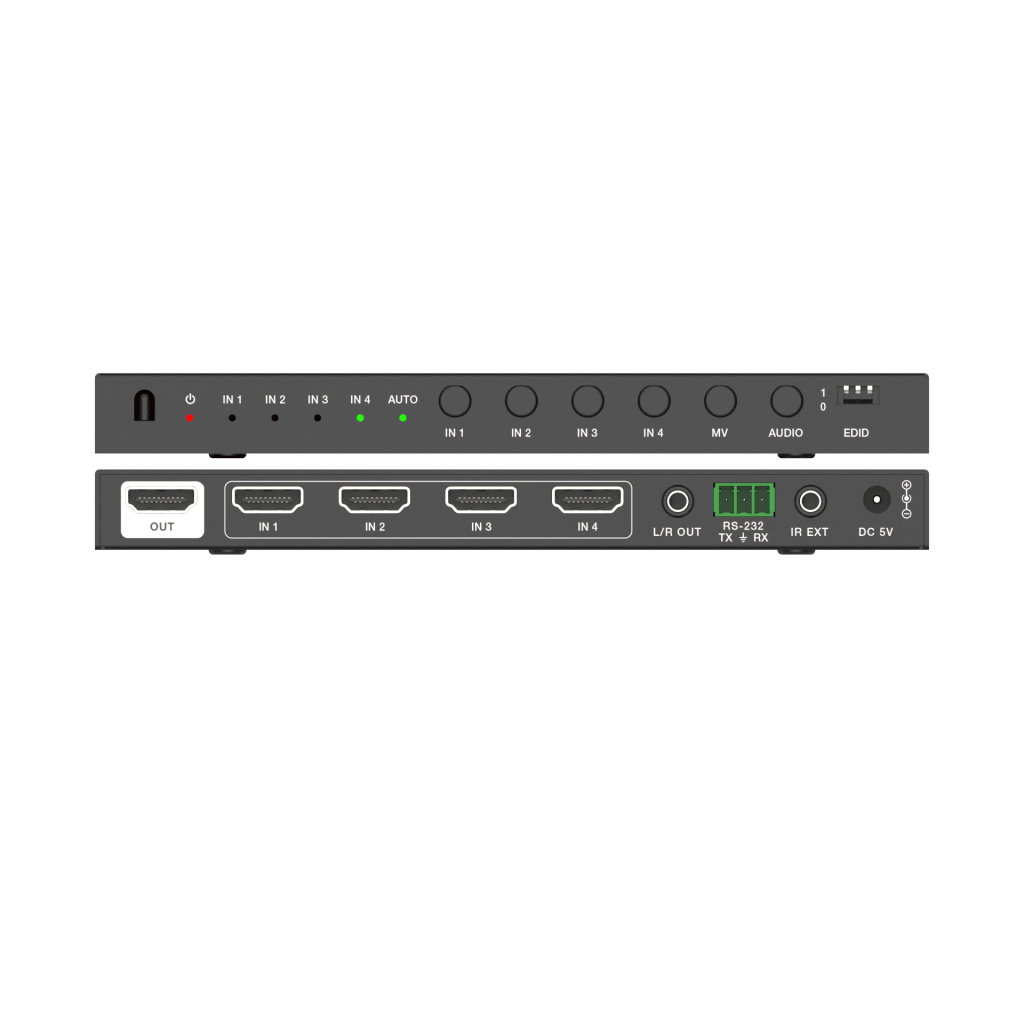 Multivisor HDMI 4x1 | 4K@30Hz | Vista Cuádruple | Cambio Automático/Manual | Control IR - Imagen 4