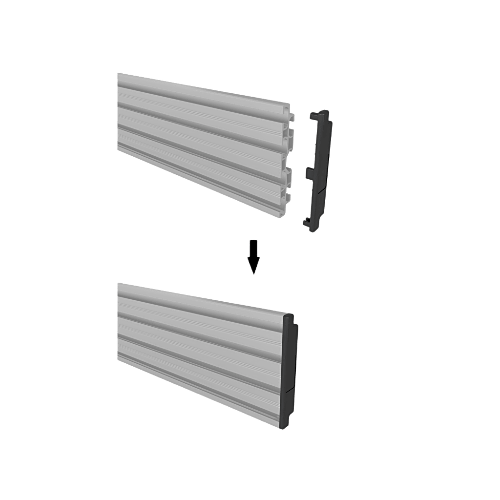 Accesorio_ Riel de Aluminio con Longitud 1000 mm | Incluye Tapas laterales | Compatible con estructura para Videowall | Diseño Modular - Imagen 4