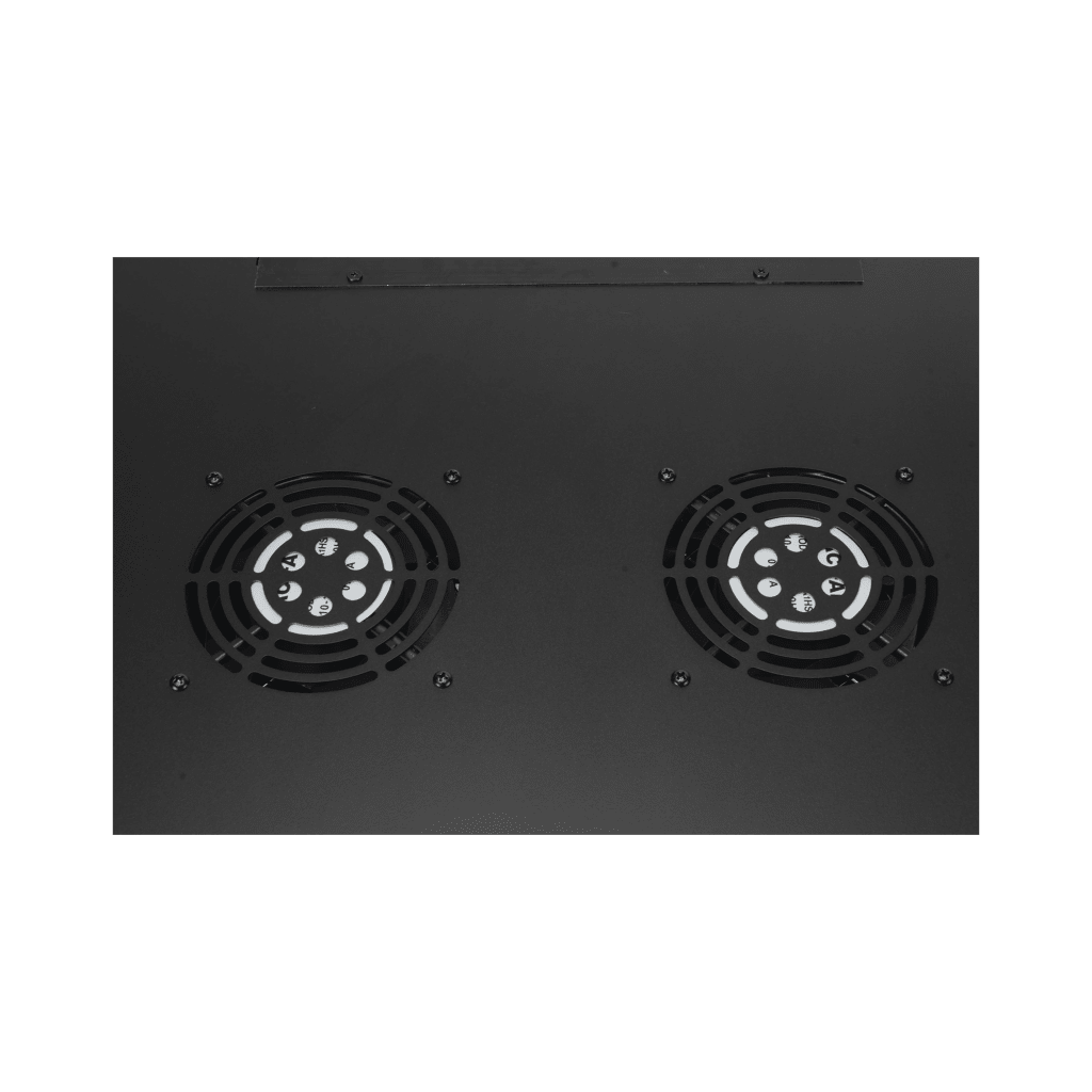 Gabinete de Pared 19 Pulgadas / 6U / 600 x 550 x 368 mm (23.6 x 21.7 x 14.5 in) / Acero SPCC RAL 9004 / Carga Estática 60 kg / IP20 Interior / Ventiladores CA / Panel Cepillo para Cables - Imagen 3
