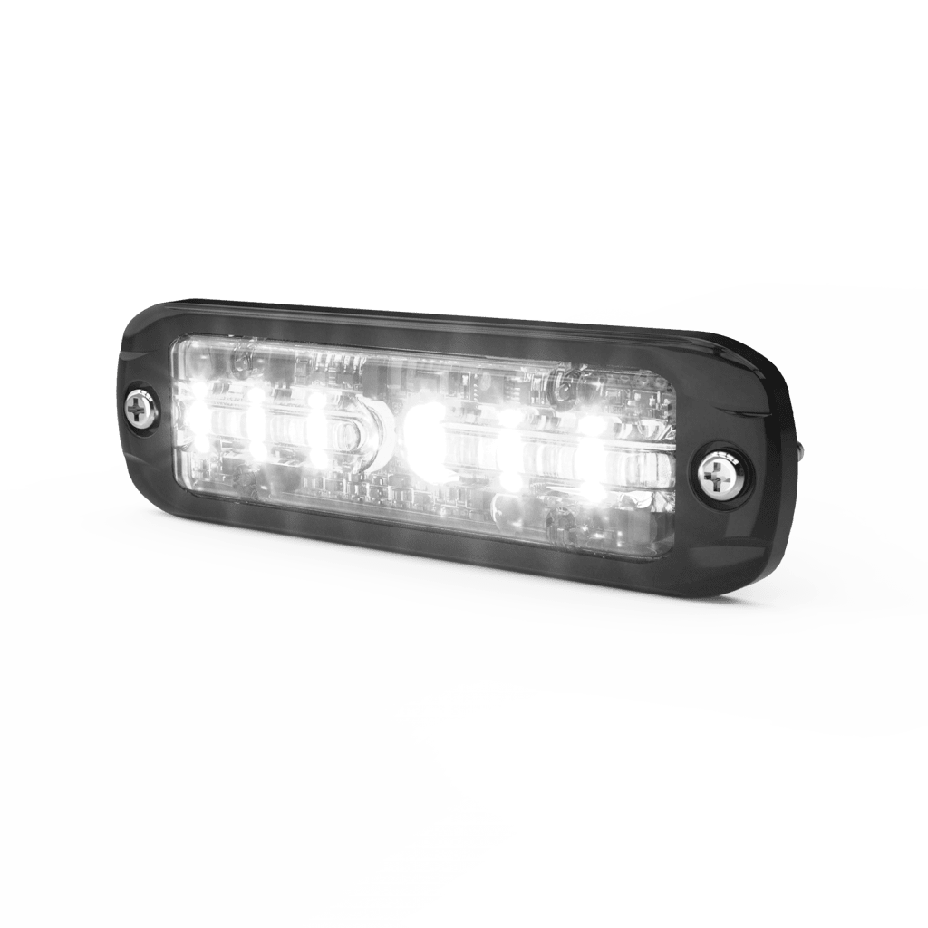 Luz Auxiliar de 18 LEDS, Tricolor Rojo/Azul/Blanco, Lente transparente, Bisel Negro - Imagen 4