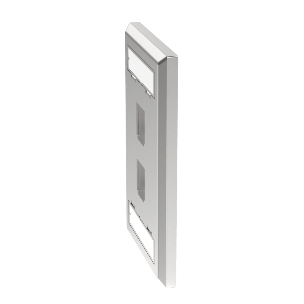 Placa de Pared Vertical, Salida Para 2 Puertos Keystone, Con Espacios Para Etiquetas, de Acero Inoxidable - Imagen 4