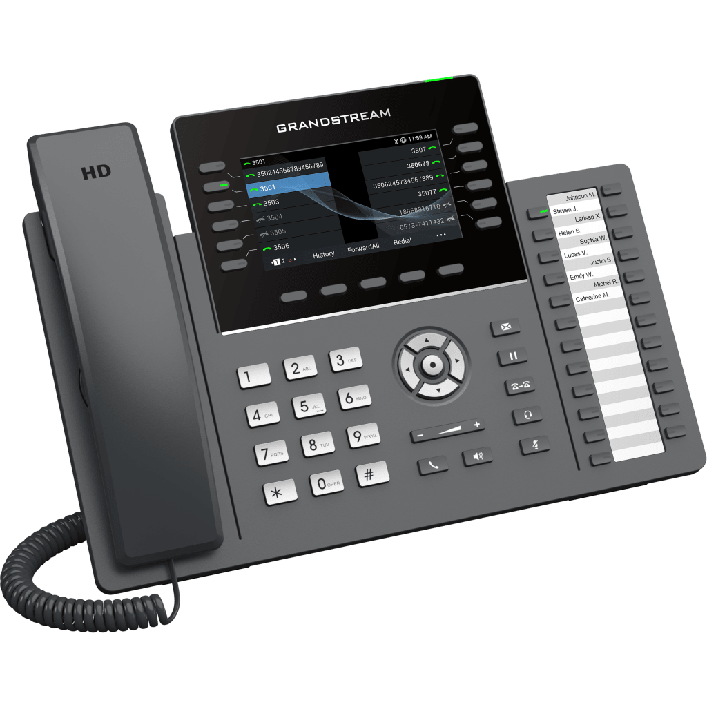 TELÉFONO IP PROFESIONAL DE 12 LÍNEAS / 24 TECLAS DE EXTENSIÓN PROGRAMABLES / WI-FI 6 / POE INTEGRADO / PANTALLA LCD 4.3 PULGADAS / SEGURIDAD DE NIVEL EMPRESARIAL / BLUETOOTH INTEGRADO / COMPATIBLE CON GDMS / AUDIO HD CON NOISE-SHIELD - Imagen 4