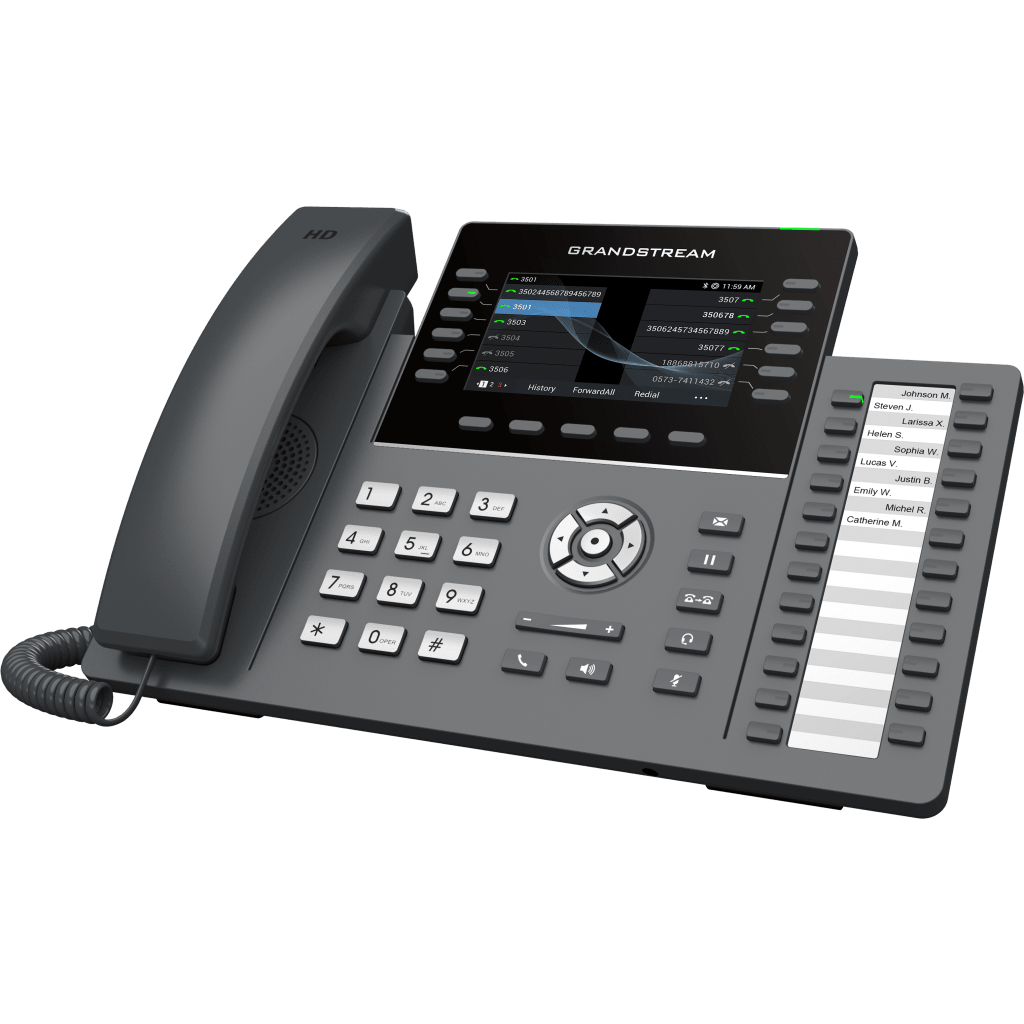 TELÉFONO IP PROFESIONAL DE 12 LÍNEAS / 24 TECLAS DE EXTENSIÓN PROGRAMABLES / WI-FI 6 / POE INTEGRADO / PANTALLA LCD 4.3 PULGADAS / SEGURIDAD DE NIVEL EMPRESARIAL / BLUETOOTH INTEGRADO / COMPATIBLE CON GDMS / AUDIO HD CON NOISE-SHIELD - Imagen 3