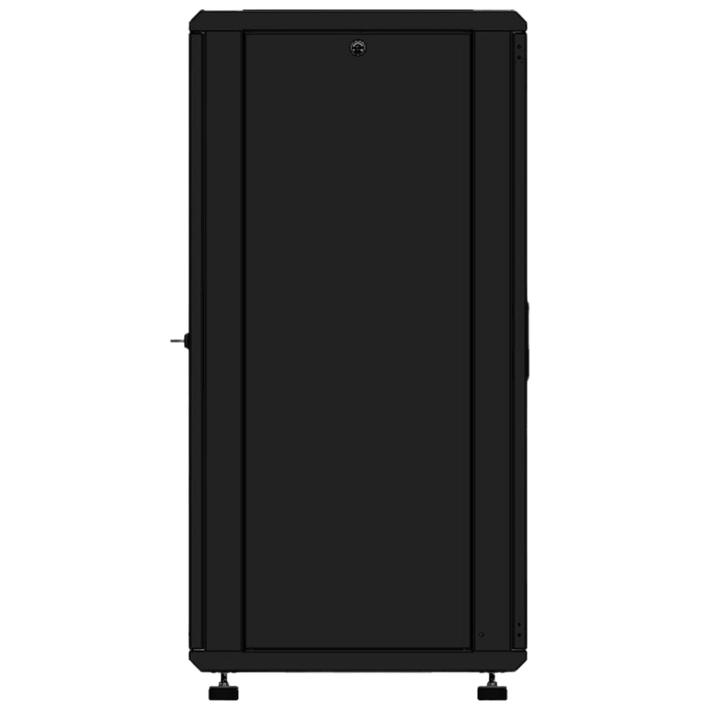 Gabinete Rackeable 19 Pulgadas / 24 Unidades / Piso / Puerta de Cristal / Acero Calibres 16-18-20 / Capacidad 750 Kg / Dimensiones 600x605x1190 mm (23.6x23.8x46.9 in) / Ventilación 120 mm, Niveladores Incluidos - Imagen 3