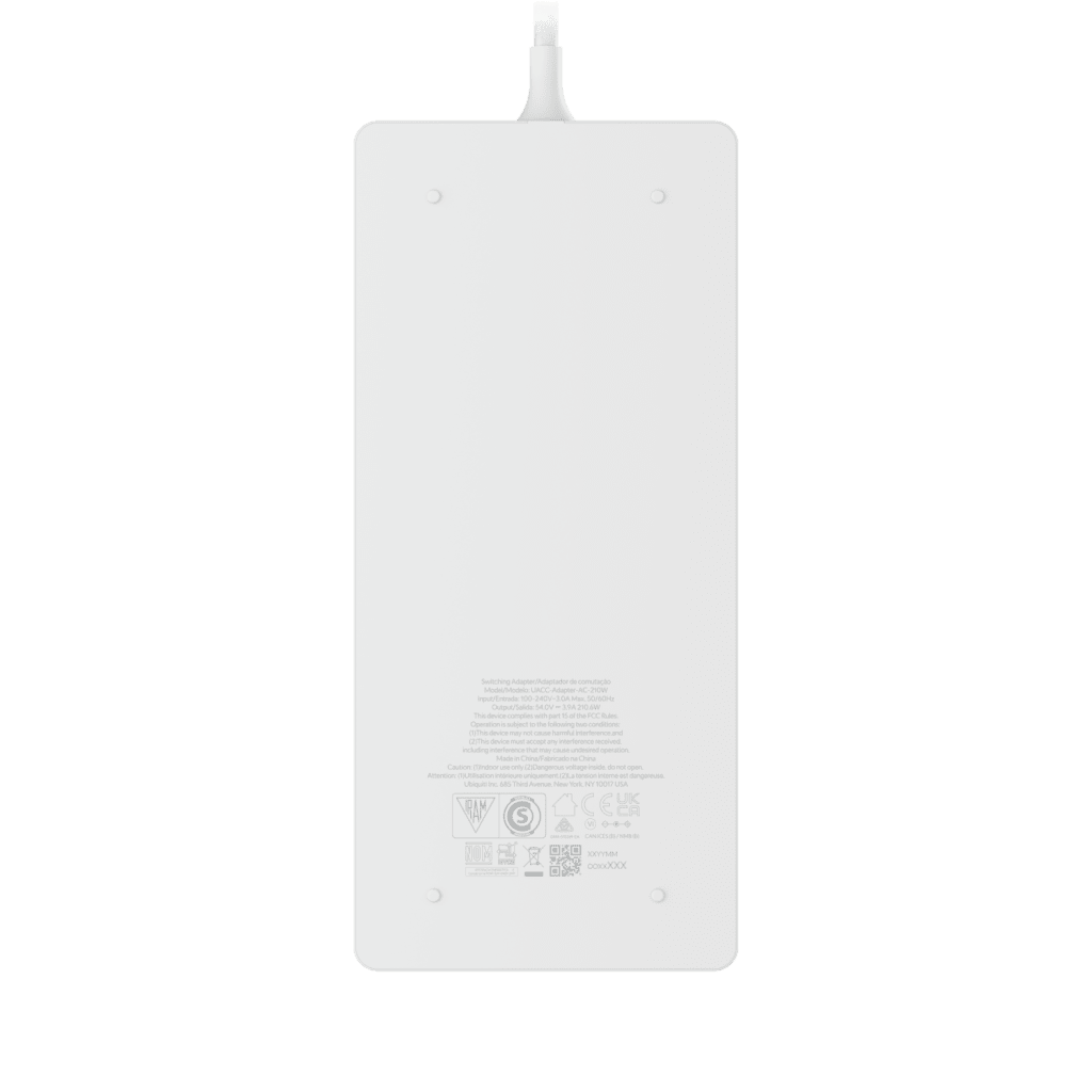 Adaptador de Corriente AC 210W / Entrada 100-240V AC / Salida 54V DC / Compatible con Switches PoE UniFi / Montaje en Pared / Cable AC 1.5m / Compatible con Switches UniFi Ultra, Pro Max 16 POE, y Flex 2.5G 8 POE - Imagen 3