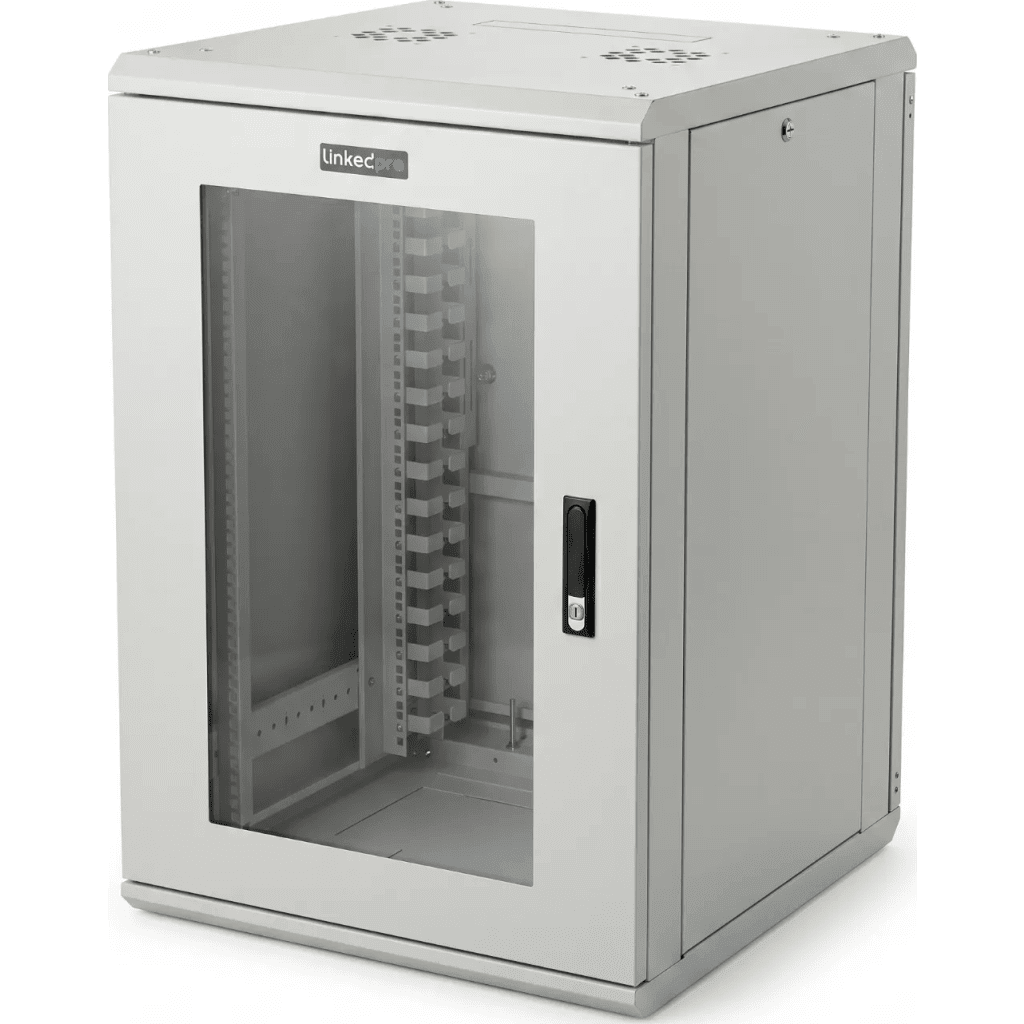 Gabinete Rackeable / 18 Unidades / 19 Pulgadas / Puerta de Cristal / Capacidad de Carga 750 Kg / Dimensiones 600x605x930 mm (23.6x23.8x36.6 in) - Imagen 3