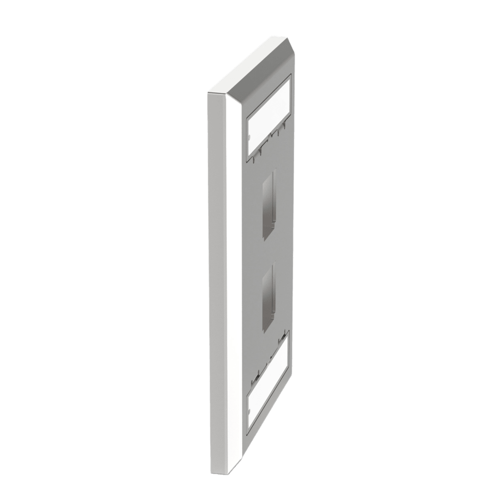 Placa de Pared Vertical, Salida Para 2 Puertos Keystone, Con Espacios Para Etiquetas, de Acero Inoxidable - Imagen 3