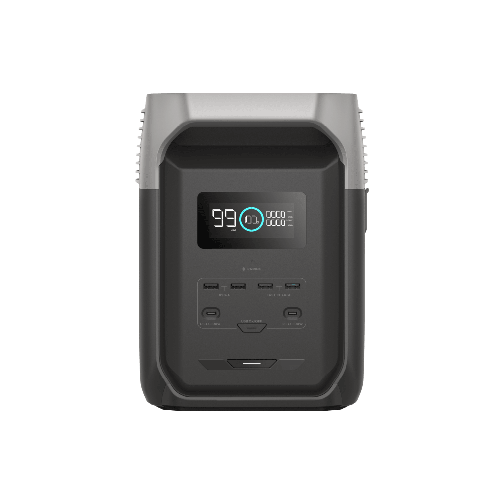 Estación de Energía Portátil Delta 3 1536Wh Litio LFP / 6 AC 1800 W (Max. 3600W) / 2 USB-C 100W / Capacidad para Aumentar Respaldo / Cargador de Coche 10A a 12.6V / Conectividad WiFi y Bluetooth (App) / Carga Solar 500W Max. - Imagen 3