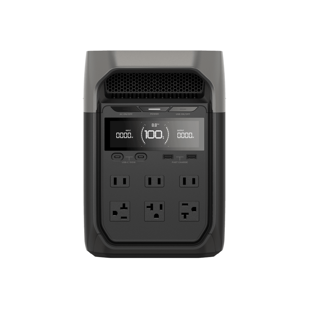 Estación de Energía Portátil Delta 3 1024Wh Litio LFP / 6 AC 1800 W (Max. 2600W con X-Boost) / 4 USB-C 100W / Capacidad para Aumentar Respaldo / Cargador de Coche 10A a 12.6V / Conectividad WiFi y Bluetooth (App) / Carga Solar 500W Max. - Imagen 3