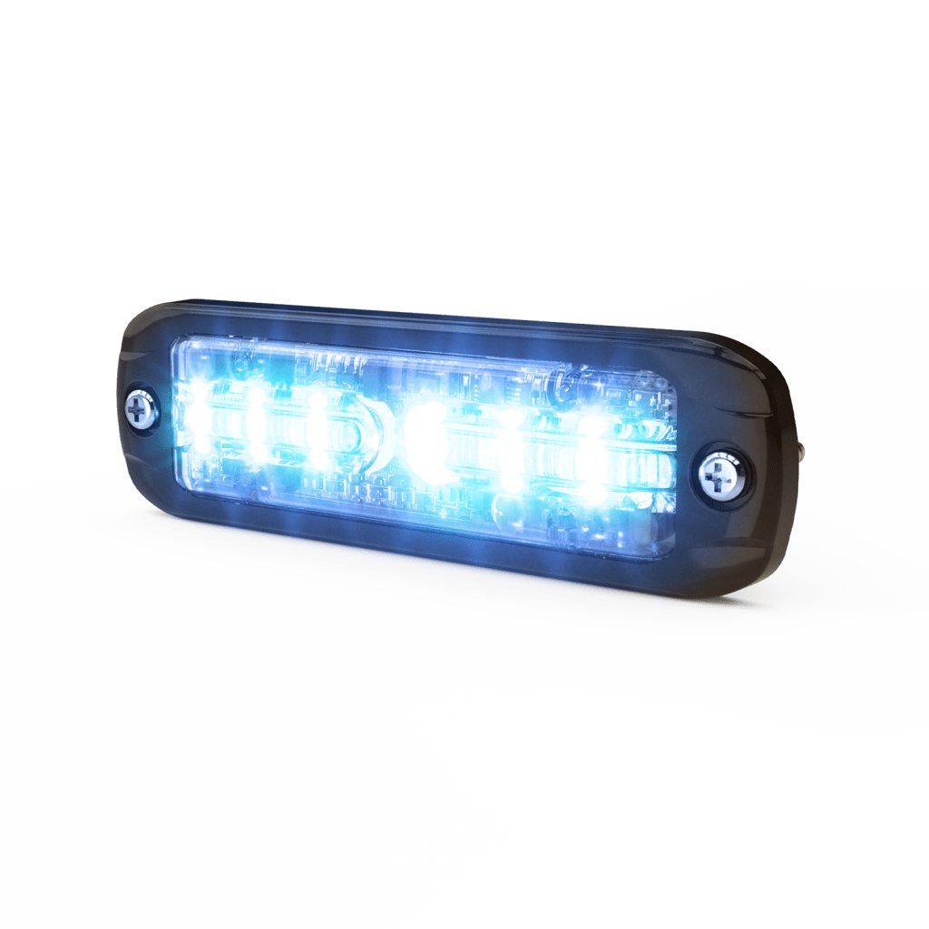Luz Auxiliar de 18 LEDS, Tricolor Rojo/Azul/Blanco, Lente transparente, Bisel Negro - Imagen 3