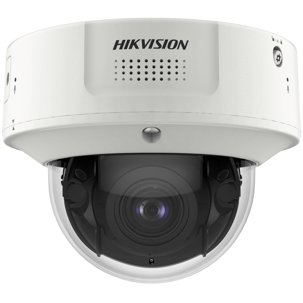 Domo IP 8 Megapixel / Lente Mot. 2.8 a 12 mm / DARKFIGHTER / WDR 120 dB / IK10 / 30 mts IR / Conteo Facial / Detección Facial / Interior / PoE / Búsqueda por Atributos / Micrófono Integrado / Micro SD