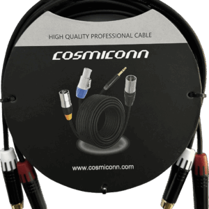 Cable 2 RCA x 2 RCA, conectores negros, con diferenciador de blanco y rojo (2x MT380-RD - 2x MT380-WH), length 3m