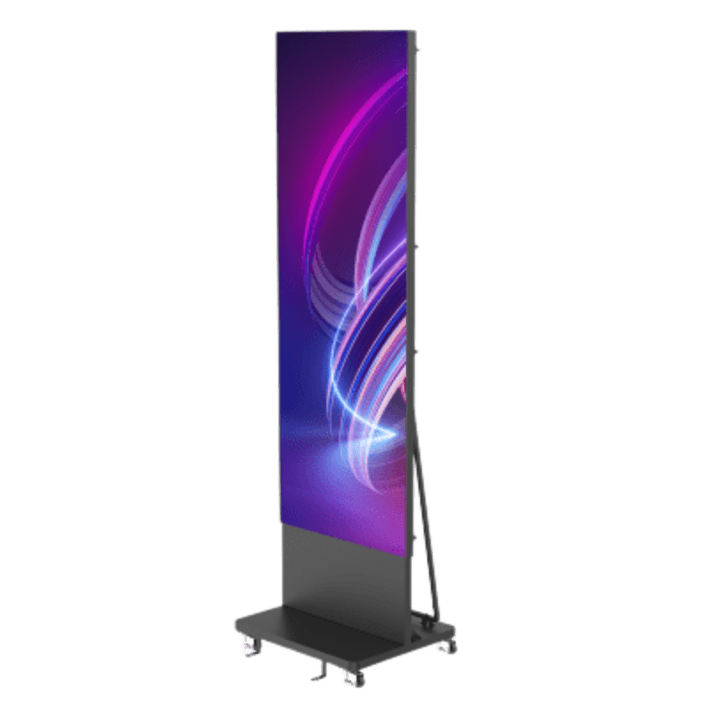 Poster LED de Piso / Pixel Pitch 1.8 mm / Modular (Puede Crecer con Mas Posters) / Case para Transporte / Uso en Interior / Calidad de Video Destacada