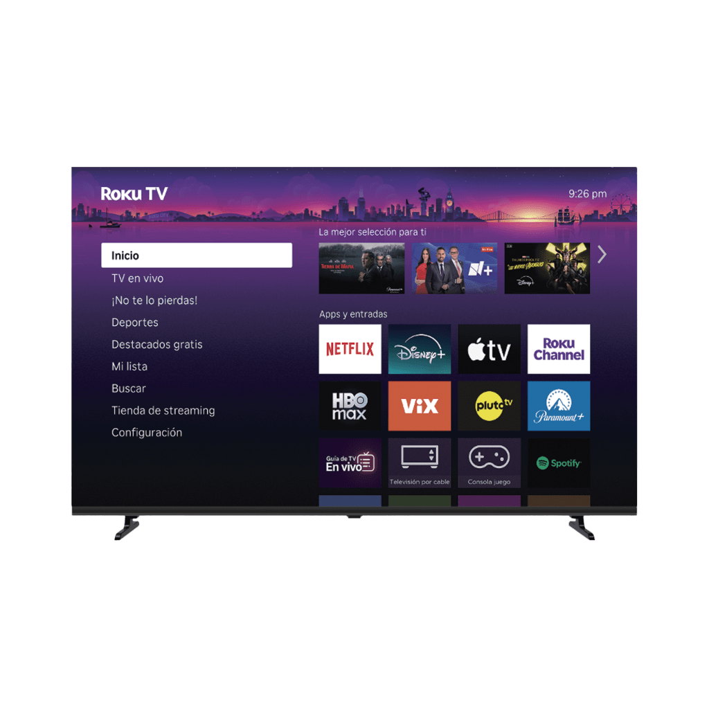 SmartTV QLED 58 Pulgadas / 4K UHD / ROKU TV / Contraste 5000:1 / 1.07 Mil Millones de Colores / Dolby Audio / WiFi Integrado / VESA 200x200 mm