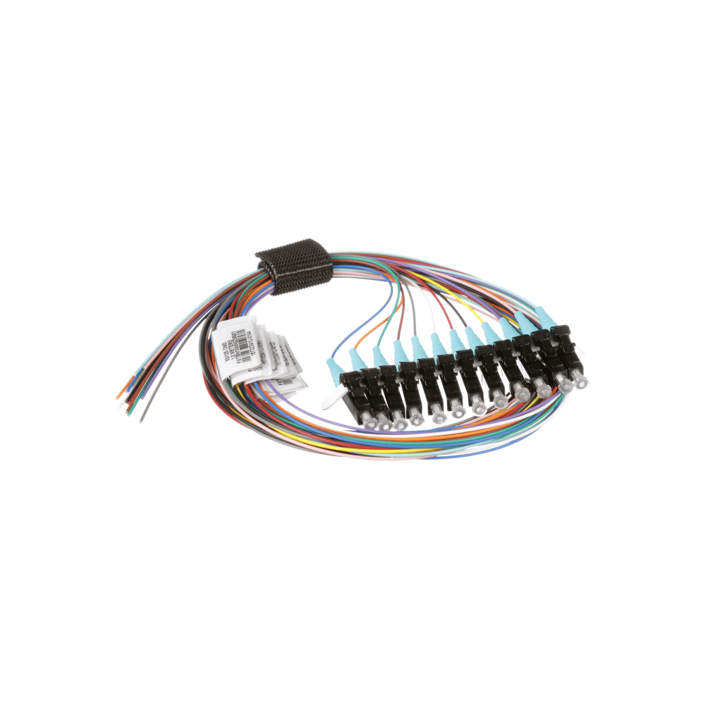 Kit de 12 Pigtails con Conector LC, Multimodo 50/125 OM3, 900um, de 1 Metro (3.28 Pies)