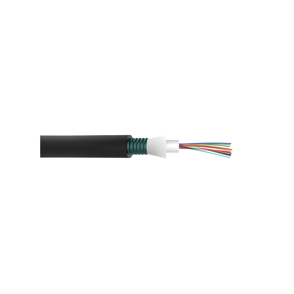Cable de Fibra Óptica de 24 Hilos, Monomodo OS2, Interior/Exterior, Armada, Loose Tube 250um, OFCP (Plenum), Precio Por Metro
