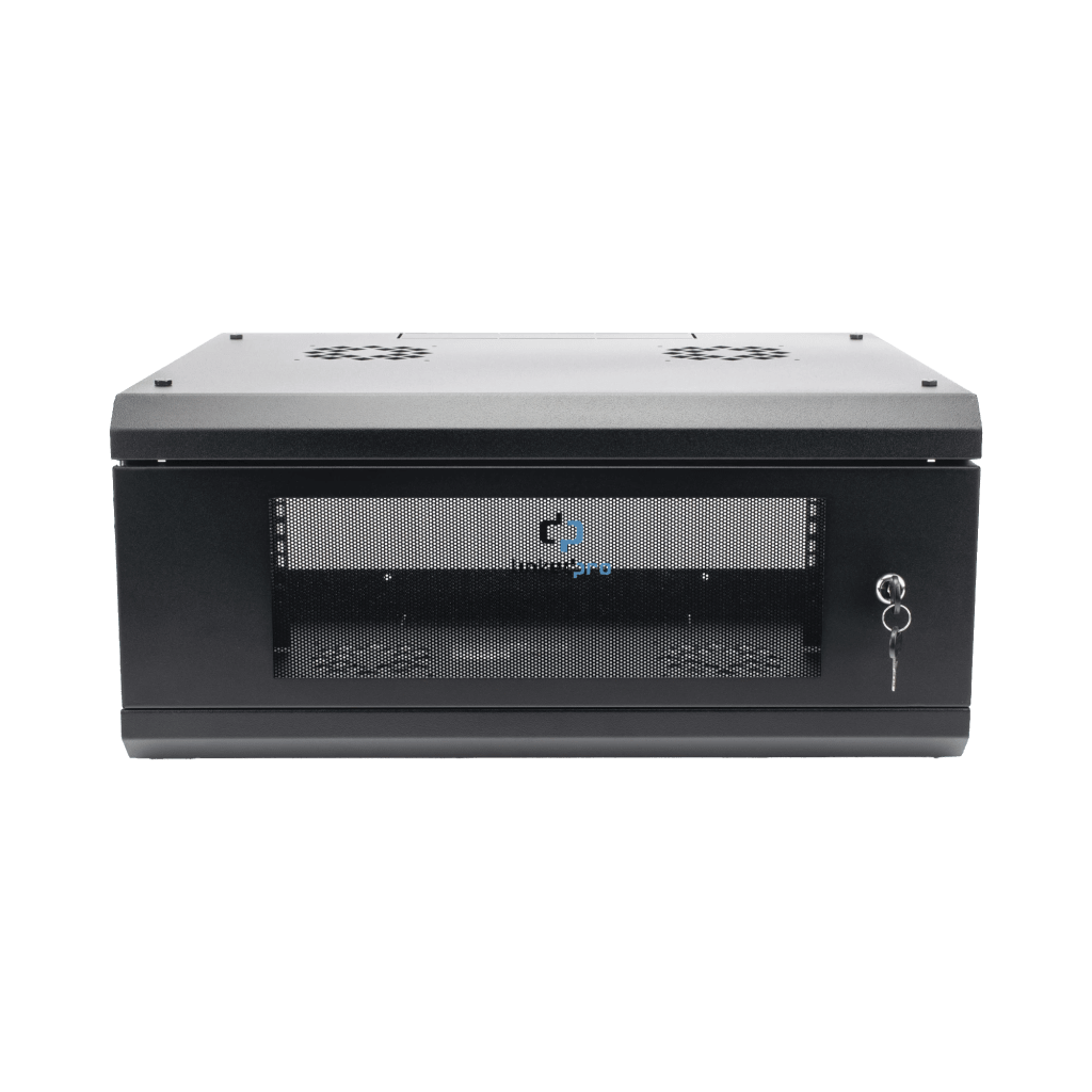 Gabinete de Pared con Puerta de Cristal Templado, 455mm de Profundidad, 4U Rack de 19'', Acero Reforzado