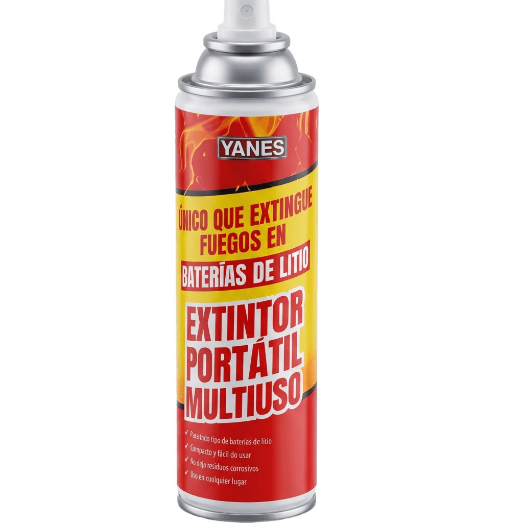 Extintor Portátil en Aerosol / Fuegos Clase A, K y Li / Baterías de Ion-Litio