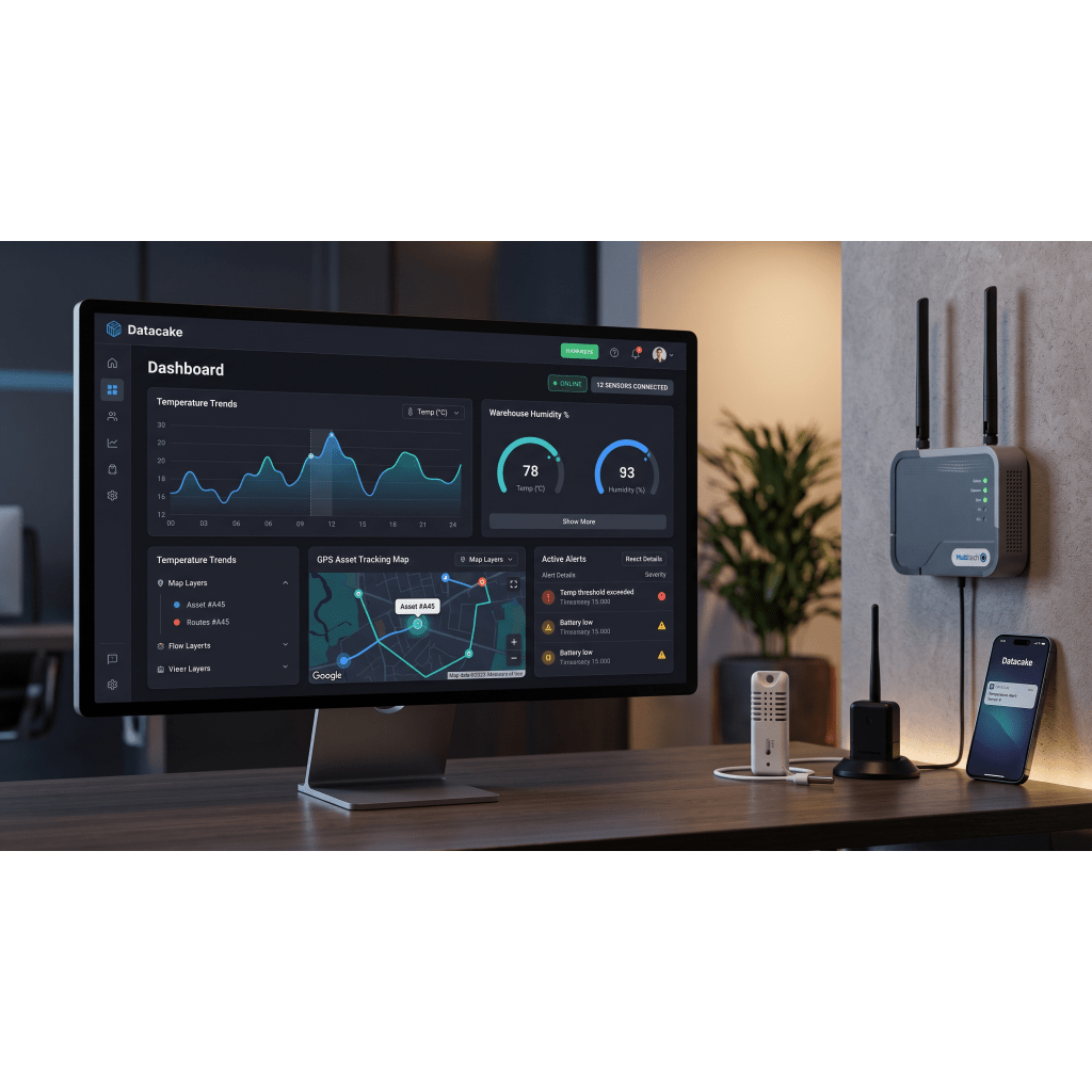 Datacake / Licencia Anual de Dashboard IoT / 12 Meses / Plataforma Sin Código / LoRaWAN + MQTT + Webhook / Monitoreo en Tiempo Real / Alertas Inteligentes