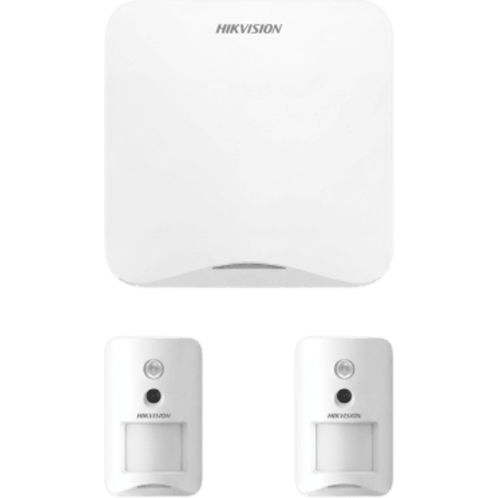 (AX HOME) KIT de Alarma AX HOME / Incluye: 1 Panel con Wi-Fi y GSM 3G/4G / 2 Cámaras PIR Inalámbricas / Compatible con Hik-Connect P2P y Hik-Partner PRO
