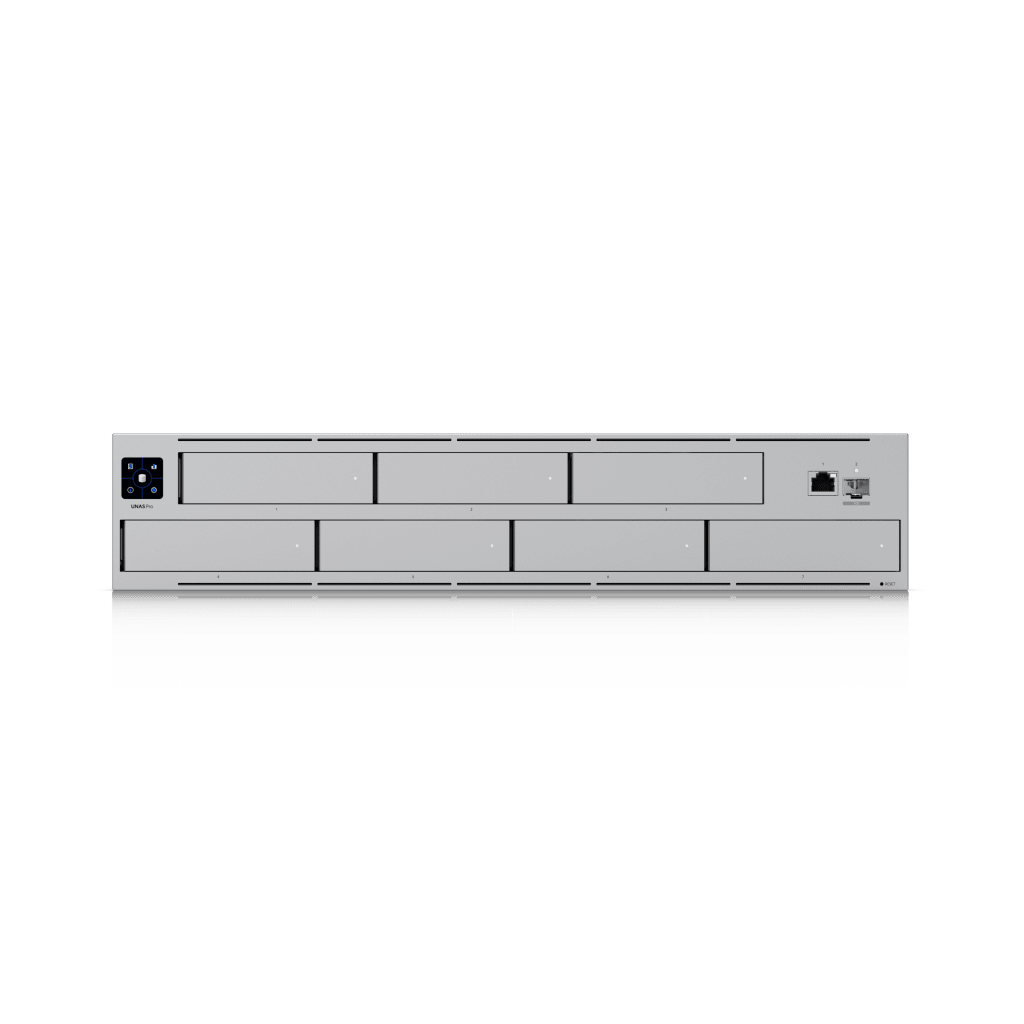 UNAS Pro Servidor de Almacenamiento en Red de 2U Rack con (7) Bahías para HDD/SSD de 2.5/3.5" con 1 Puerto 10GbE y 1 Puerto SFP+ 10G