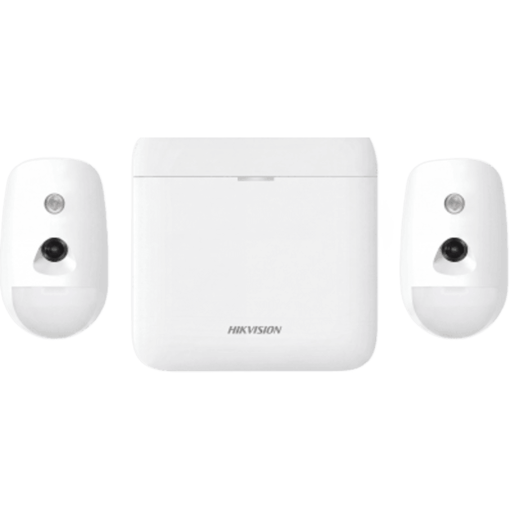 (AX PRO) KIT de Alarma AX PRO 96 Zonas / Incluye: 1 Hub 96 Zonas con GSM y Batería de Respaldo / 2 Detectores de Movimiento con Cámara (PIRCAM) / Compatible con Hik-Connect P2P