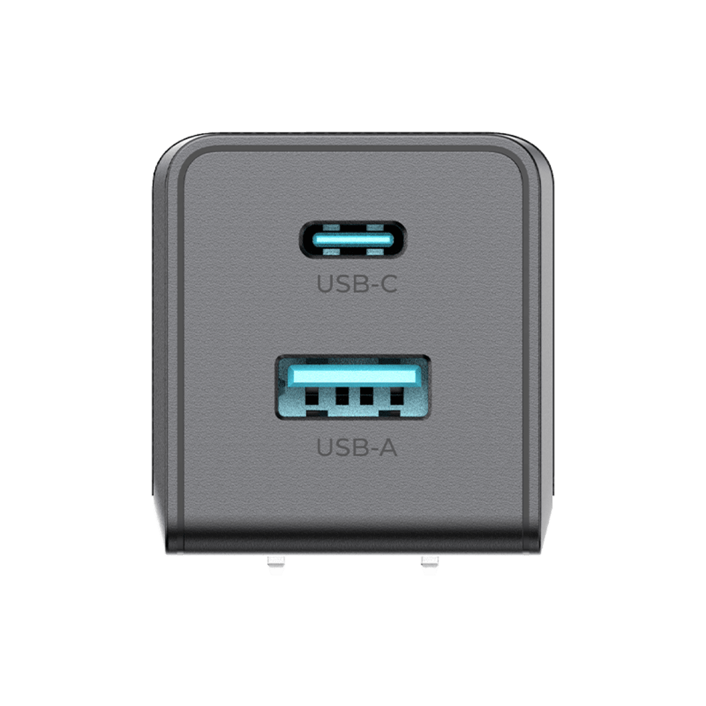 Cargador GaN III 35W / USB-C PD 35W + USB-A 22.5W / Doble Puerto Simultáneo / PD3.0 PPS QC4.0 AFC SCP FCP / Diseño Plegable de Bolsillo / Protección Integral 6 Capas