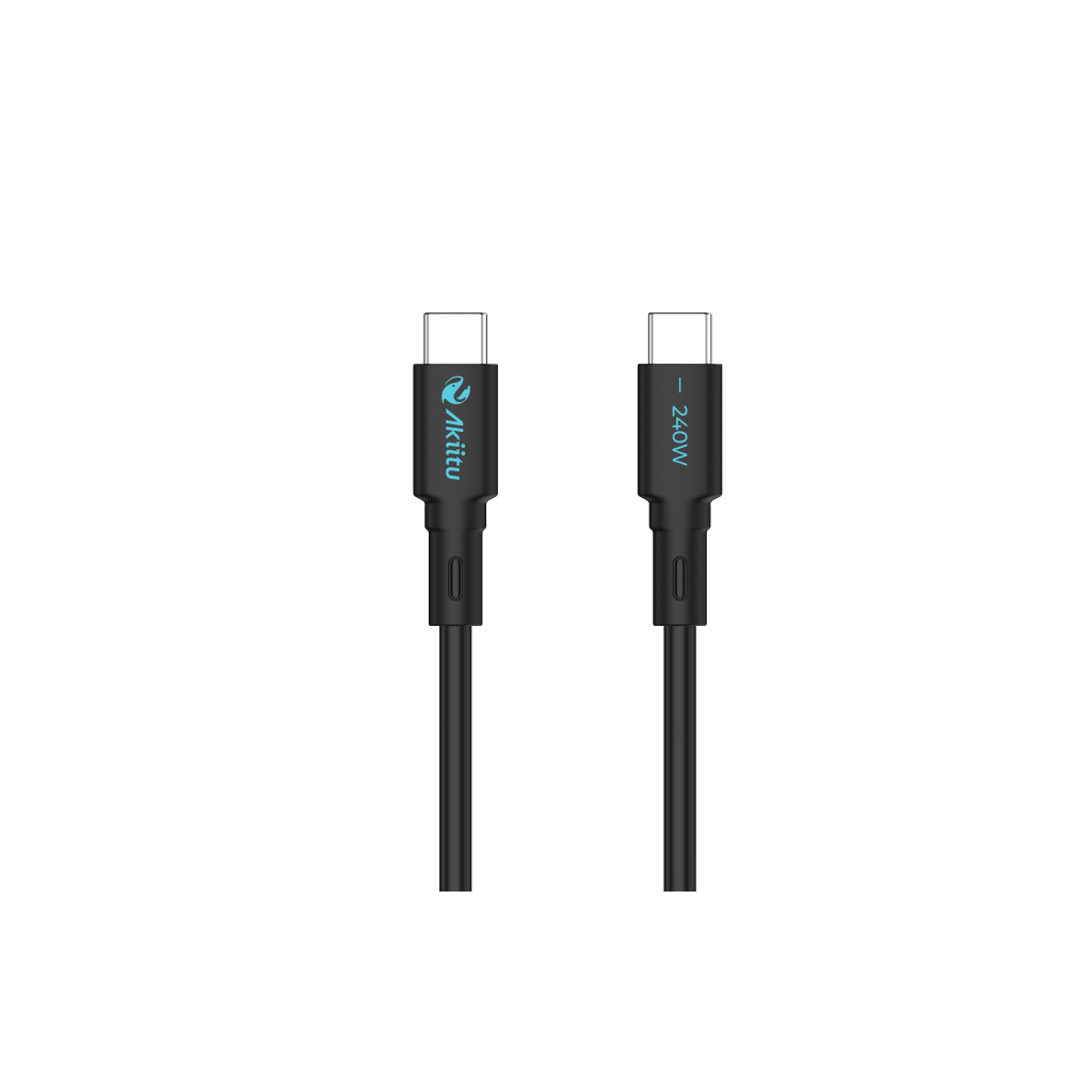 Cable de Carga USB-C a C / 1 Metro (3.28 Pies) / Magnético / Tecnología GaN (Nitruro de Galio) / Fast-Charging / Potencia 240W / Velocidad Transferencia 480 Mbps / Material / Conector Aluminio Anodizado