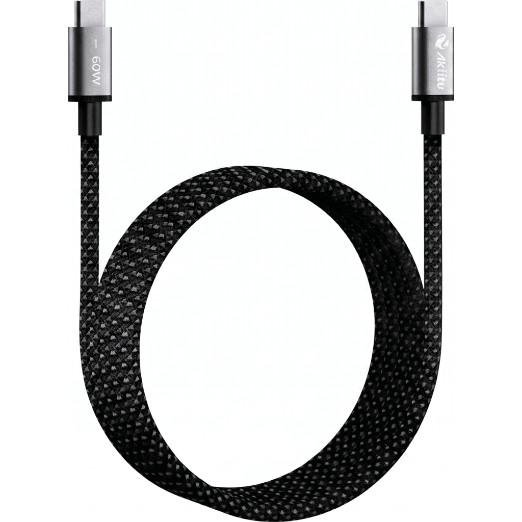 Cable de Carga USB-C a C 1.5 Metros (4.92 Pies) / Tecnología GaN (Nitruro de Galio / Fast-Charging / Potencia 60W / Velocidad Transferencia 480 Mbps / Material Nylon / Conector Aluminio Anodizado