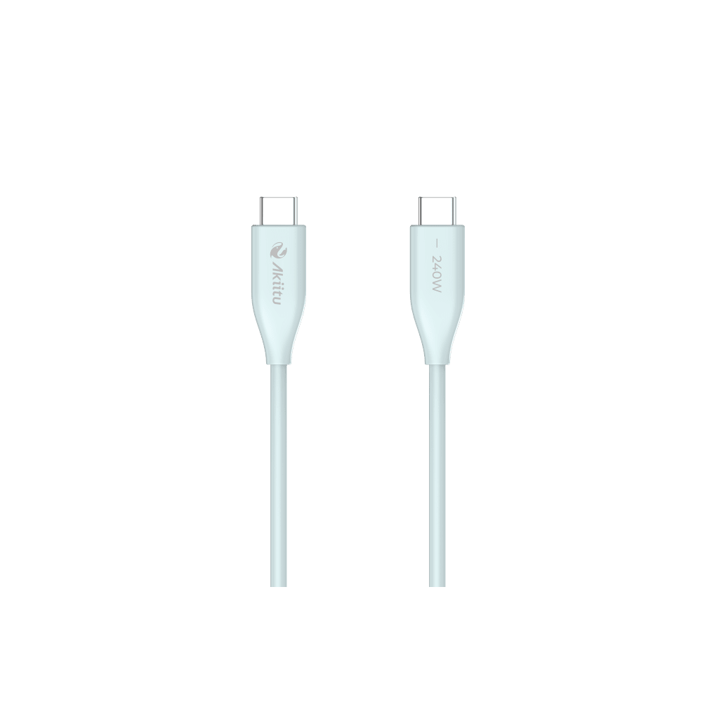 Cable de Carga USB-C a C 1.5 Metros / Potencia 240W / Velocidad Transferencia 480 Mbps / Tecnología GaN (Nitruro de Galio) / Fast-Charging / Material Silicona No Tóxica /  Conector Aluminio Anodizado