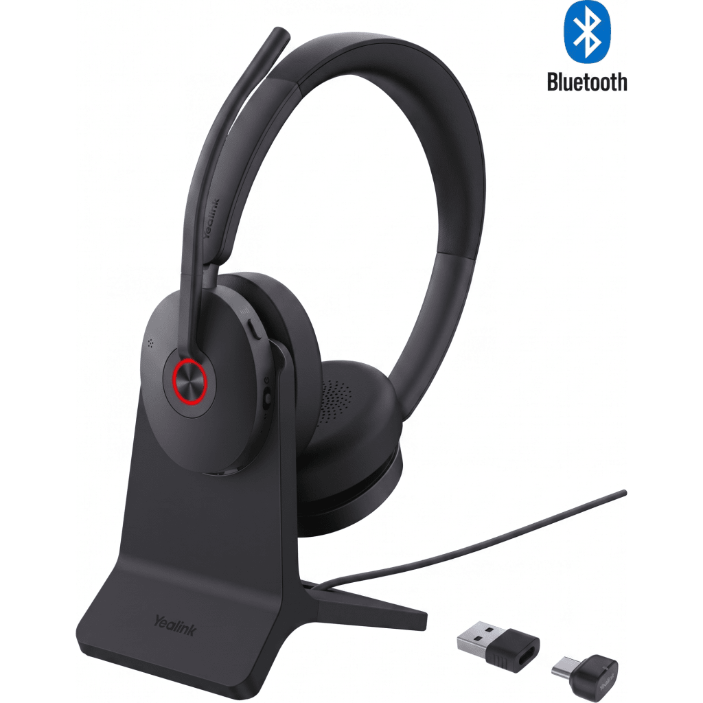 Diadema Inalambrica BH74-With-Stand-UC-USB-C/A de Yealink con Compatibilidad UC Multiplataforma y Acoustic Shield 3.0