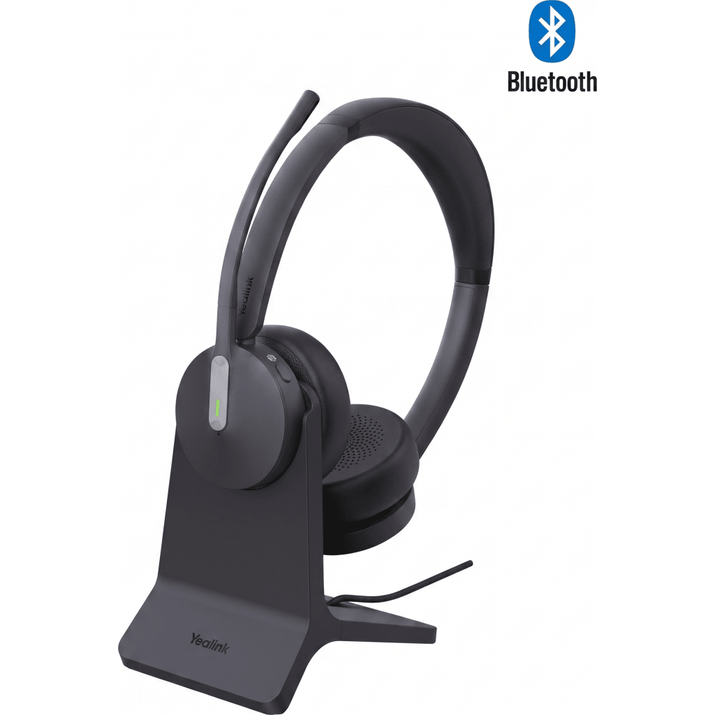 Diadema Inalambrica BH70 Dual con Stand de Carga de Yealink Certificada para Microsoft Teams con Acoustic Shield